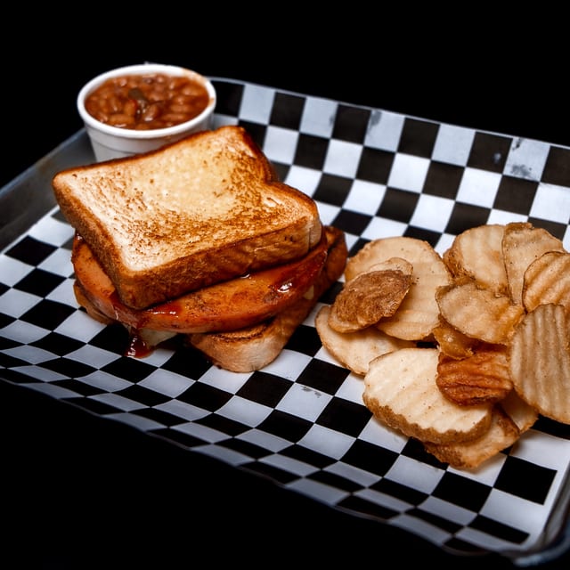 Smoked Bologna Sandwich.