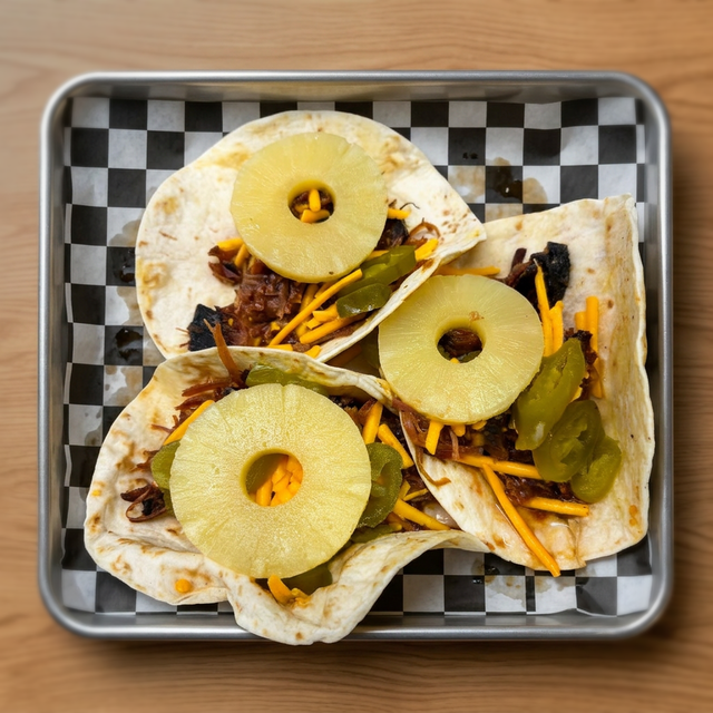 3 Pulled Ham Tacos.